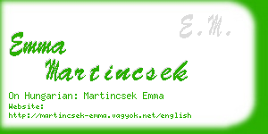 emma martincsek business card